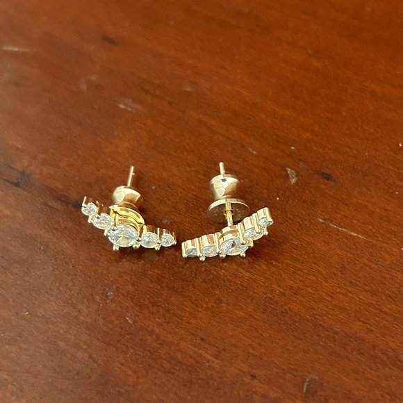 Melinda Maria Radiant Stud Earrings • Gold / White Diamondettes • NWOT - Picture 4 of 6